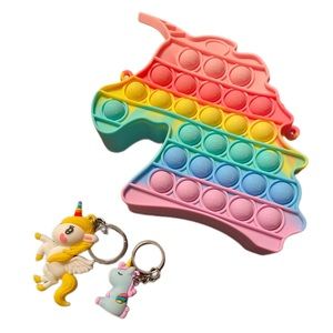 Rainbow Fidget Unicorn Purse with Keyrings